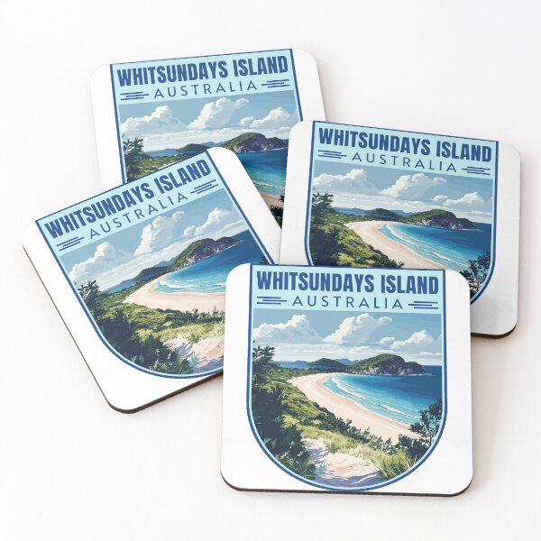 Item preview, Whitsunday Island in Queensland Australia Retro Travel Art Emblem designed and sold by MaateoDesign.