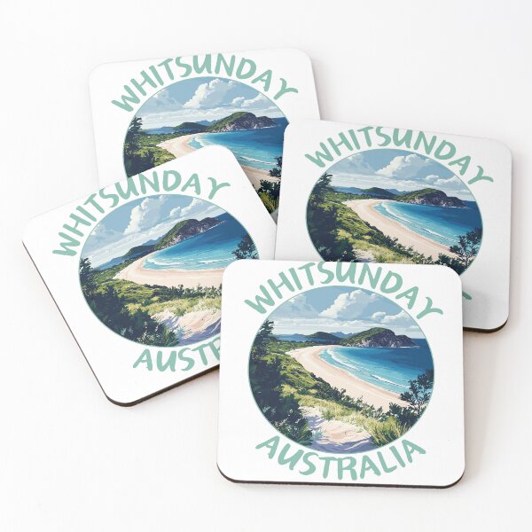 Item preview, Whitsunday Island in Queensland Australia Retro Travel Art Badge designed and sold by MaateoDesign.