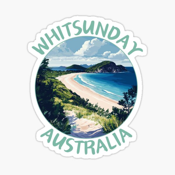 Item preview, Whitsunday Island in Queensland Australia Retro Travel Art Badge designed and sold by MaateoDesign.