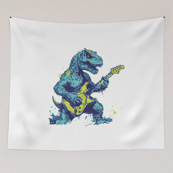 Item preview, Neon Mutant Monster Dinosaur Playing Guitar designed and sold by NBazilenco.