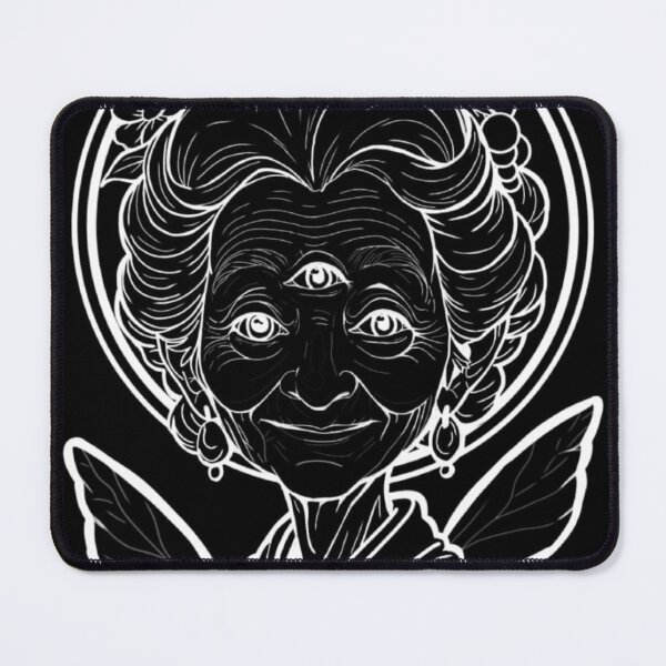 Item preview, The wise woman with the third eye - fantasy illustration (white lines variation) designed and sold by MySurrealWorld.
