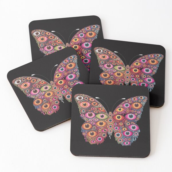 Item preview, monarch butterfly composed entirely of vibrant, multicolored unidirectional eyes of varying sizes designed and sold by 123ks.