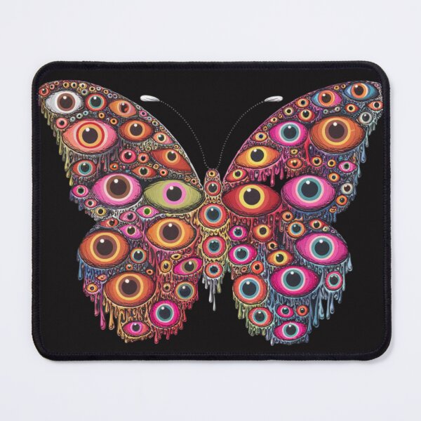 Item preview, monarch butterfly composed entirely of vibrant, multicolored unidirectional eyes of varying sizes designed and sold by 123ks.