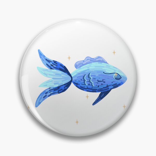 Item preview, Blue and gold sparkle fish designed and sold by Sara Bee.