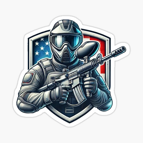 Vista previa del artículo con la obra «Juego de jugador de paintball», diseñado y vendido por WackyJacks.