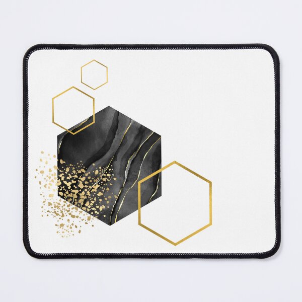 Item preview, Abstract black and gold marble honeycomb design designed and sold by CreativeStrand.