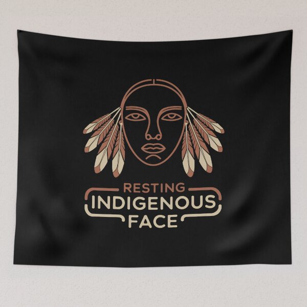 Item preview, Resting Indigenous Face - This gift is perfect for those proud of their heritage who value humor, style, and self-expression. designed and sold by ZyziowskyArt.