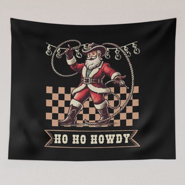 Item preview, Christmas Cowboy Santa Ho Ho Howdy designed and sold by LuminOrb.