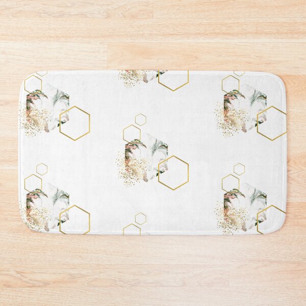 Item preview, Abstract white and gold alcoholink honeycomb design designed and sold by CreativeStrand.
