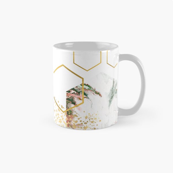 Item preview, Abstract white and gold alcoholink honeycomb design designed and sold by CreativeStrand.
