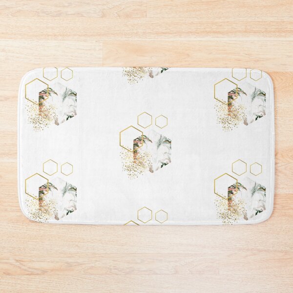 Item preview, Abstract white and gold alcoholink honeycomb design designed and sold by CreativeStrand.