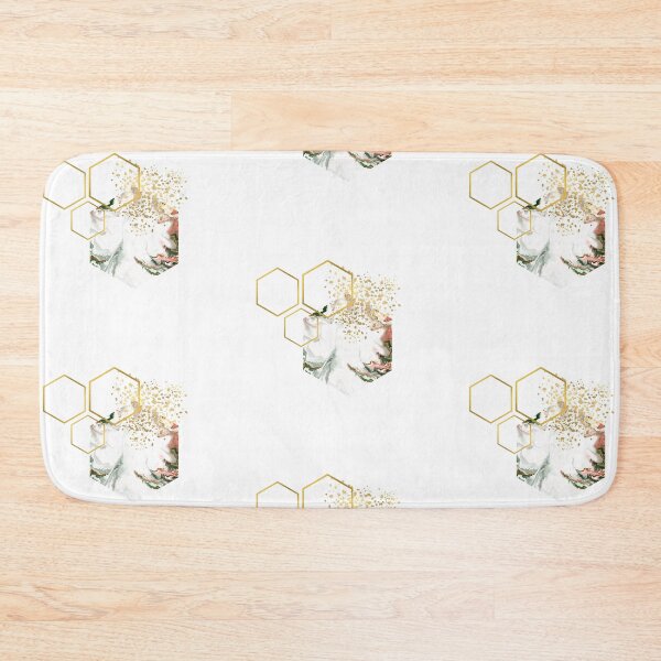 Item preview, Abstract white and gold alcoholink honeycomb design designed and sold by CreativeStrand.