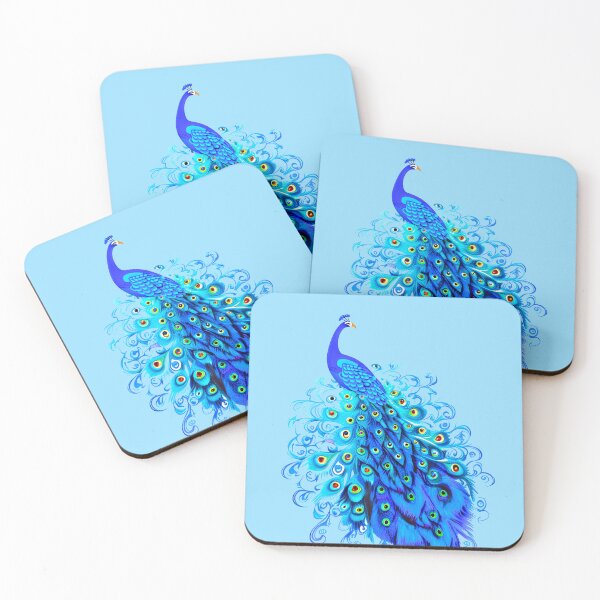 Item preview, Peacock in Turquoise and Cobalt Blue designed and sold by Marymarice.