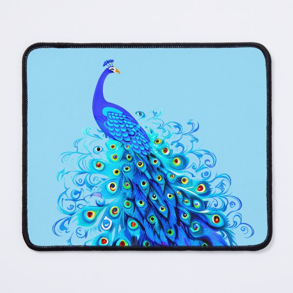 Item preview, Peacock in Turquoise and Cobalt Blue designed and sold by Marymarice.