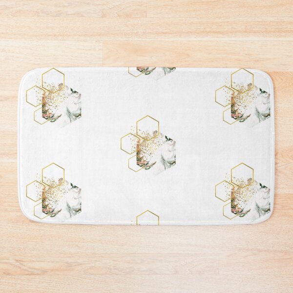 Item preview, Abstract white and gold alcoholink honeycomb design designed and sold by CreativeStrand.