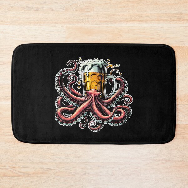 Item preview, Octopus Beer Mug - Quirky Nautical Illustration designed and sold by DrawHandArt.