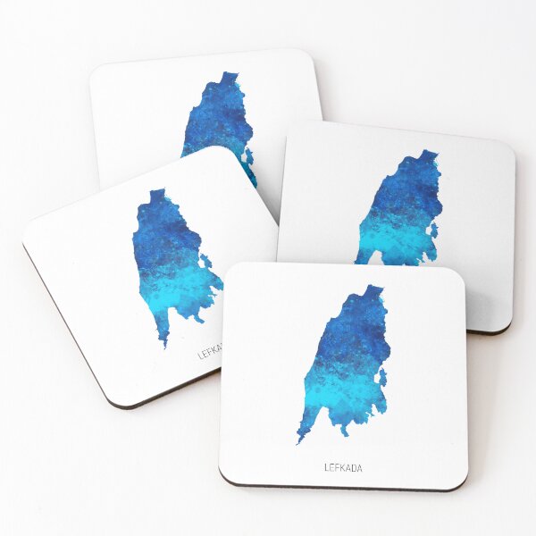 Item preview, Lefkada Watercolor Map designed and sold by ArtPrints.