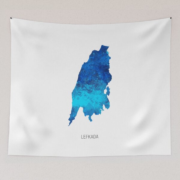 Item preview, Lefkada Watercolor Map designed and sold by ArtPrints.