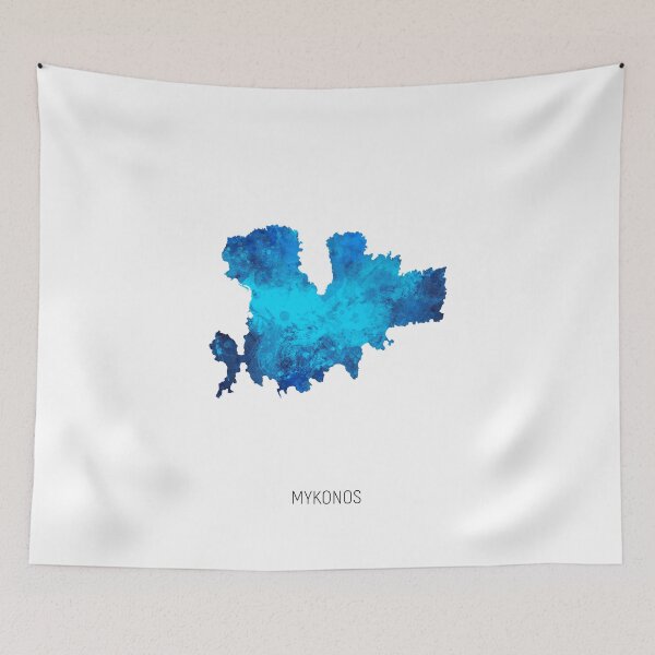 Item preview, Mykonos Watercolor Map designed and sold by ArtPrints.