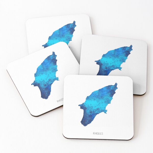 Item preview, Rhodes Watercolor Map designed and sold by ArtPrints.