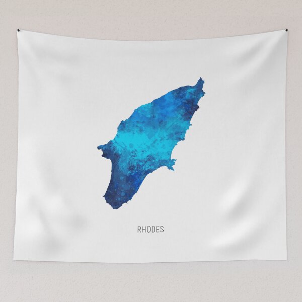 Item preview, Rhodes Watercolor Map designed and sold by ArtPrints.