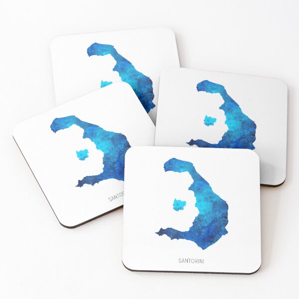 Item preview, Santorini Watercolor Map designed and sold by ArtPrints.