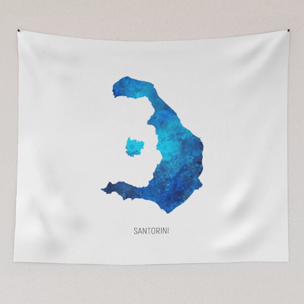 Item preview, Santorini Watercolor Map designed and sold by ArtPrints.