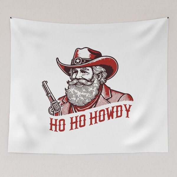Item preview, Santa Claus Cowboy Ho Ho Howdy Vintage Style designed and sold by LuminOrb.