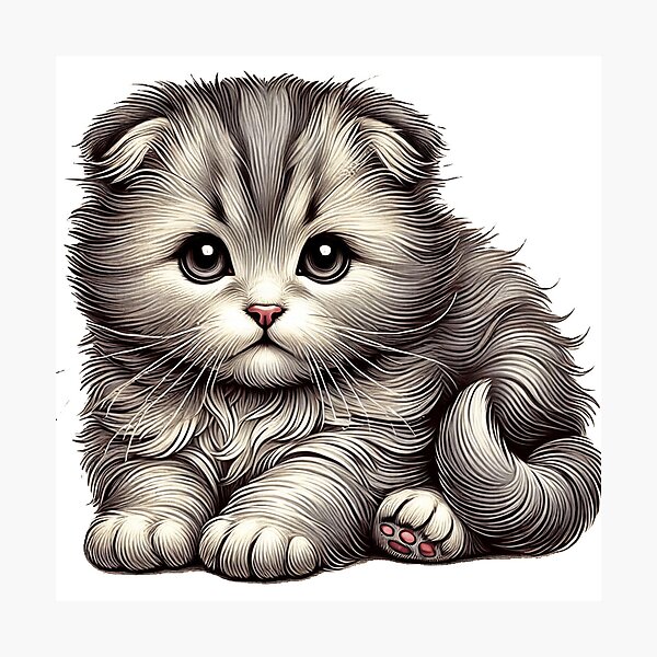 Item preview, Cute Highland Fold kitten designed and sold by nicnacc.