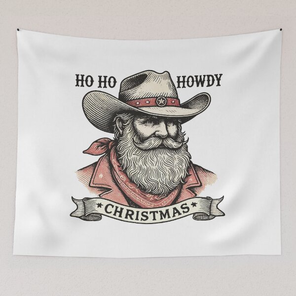 Item preview, Ho Ho Howdy Christmas Time Santa Claus Cowboy designed and sold by LuminOrb.