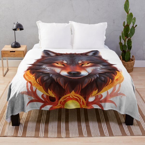 Item preview, Majestic Fire Wolf with Glowing Eyes designed and sold by RebelPaintBrush.