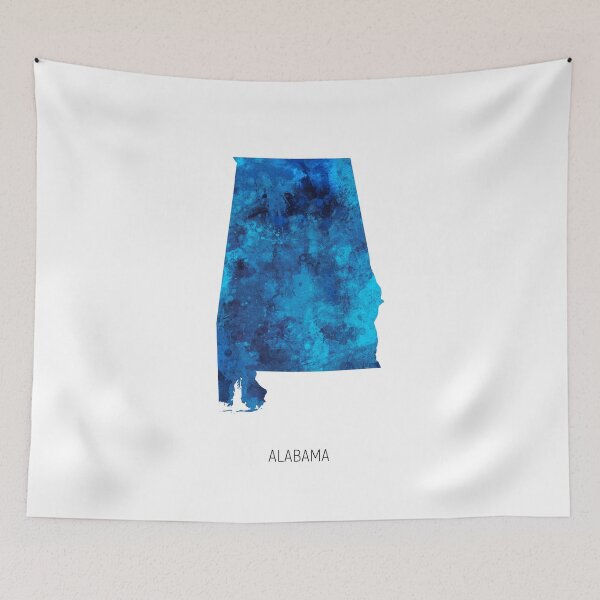 Item preview, Alabama Watercolor Map designed and sold by ArtPrints.