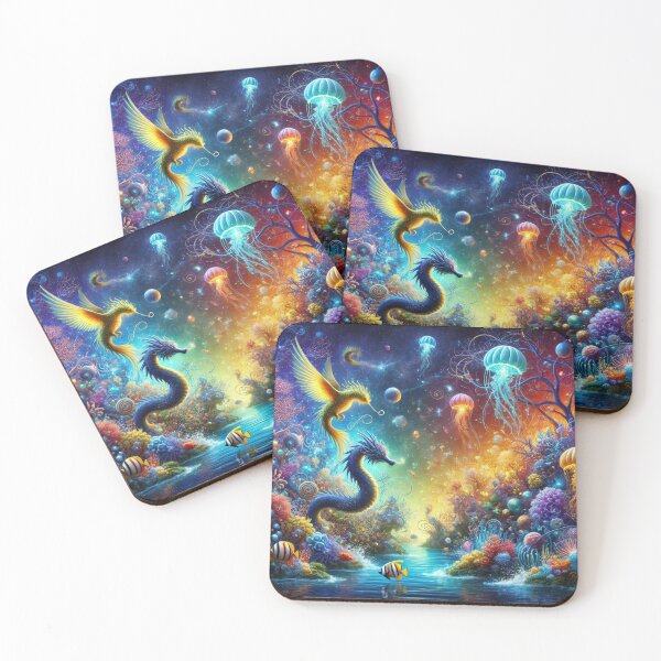Item preview, Fantasy Ocean Realm with Mystic Creatures designed and sold by EsraaCreations.
