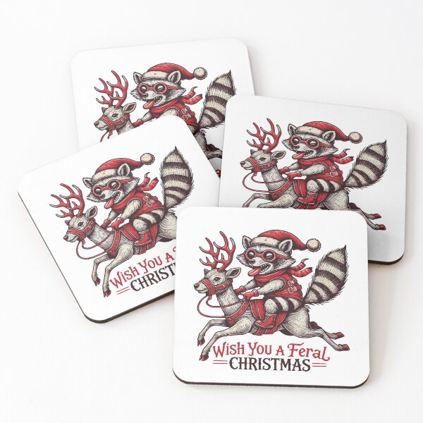 Item preview, Wild Christmas Raccoon Rides Reindeer Fun designed and sold by LuminOrb.