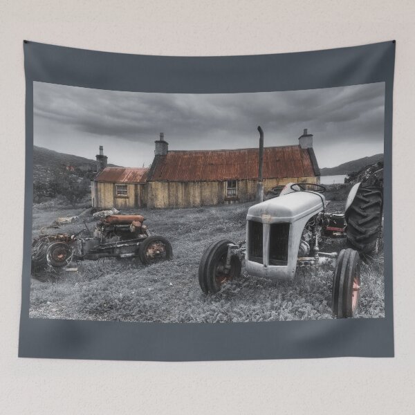 Item preview, Tractor and Abandoned Dwelling, Golden Road Isle of Harris. designed and sold by PhotosEcosse.