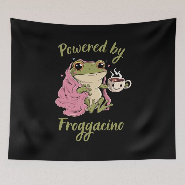 Item preview, Original Frog, Powered by Froggacino, funny gift for frog and coffe lovers designed and sold by FelkMariShop.