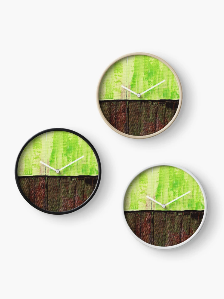 Thumbnail 3 of 4, Clock, Green Abstract Design By Rafi Perez designed and sold by Rafiwashere.