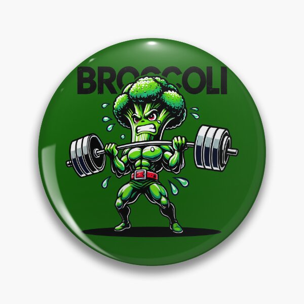 Item preview, Muscular Broccoli Cartoon Lifting Barbell - Funny Fitness and Veggie Gym Art Print designed and sold by DrawHandArt.