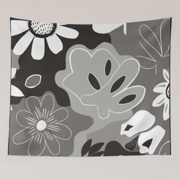 Item preview, Chic Black & White Floral Doodles – Bold Contrast and Elegance designed and sold by WildStroke.