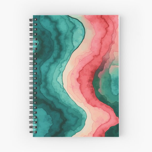 Item preview, Wave pink green marbled abstract, alcool ink, patterns that mimic the fluidity of water or the veining found in natural stone like marble or agate designed and sold by Collagedream.