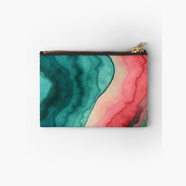 Item preview, Wave pink green marbled abstract, alcool ink, patterns that mimic the fluidity of water or the veining found in natural stone like marble or agate designed and sold by Collagedream.