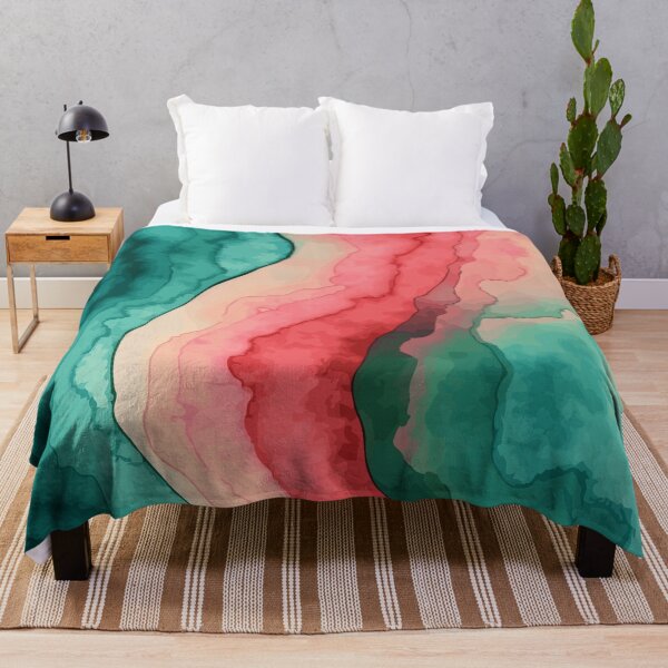 Item preview, Wave pink green marbled abstract, alcool ink, patterns that mimic the fluidity of water or the veining found in natural stone like marble or agate designed and sold by Collagedream.