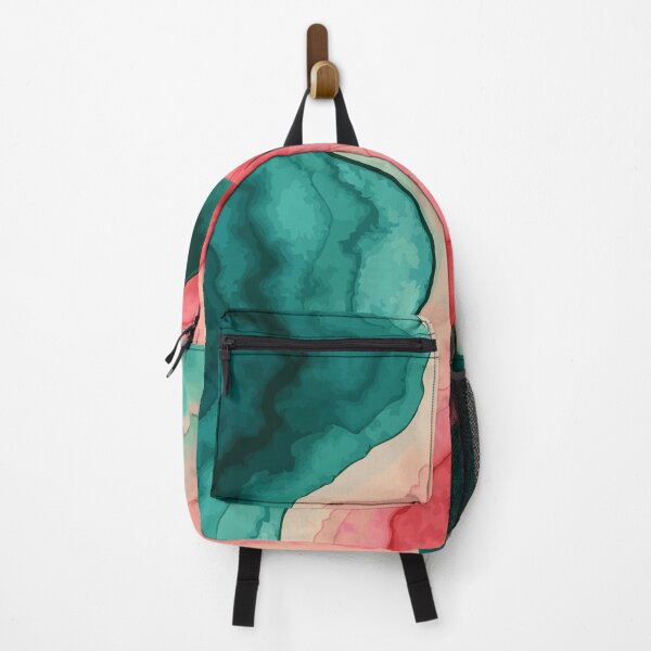 Item preview, Wave pink green marbled abstract, alcool ink, patterns that mimic the fluidity of water or the veining found in natural stone like marble or agate designed and sold by Collagedream.
