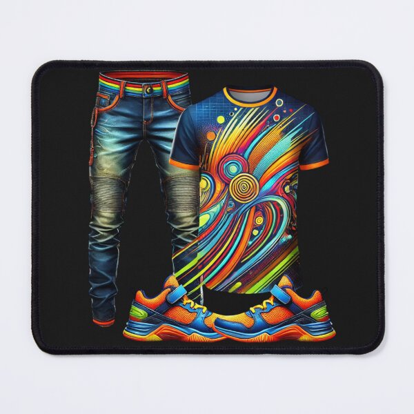 Item preview, Vibrant Men's Outfit - Bold Jeans, T-Shirt, and Matching Sneakers designed and sold by Desireehaz.