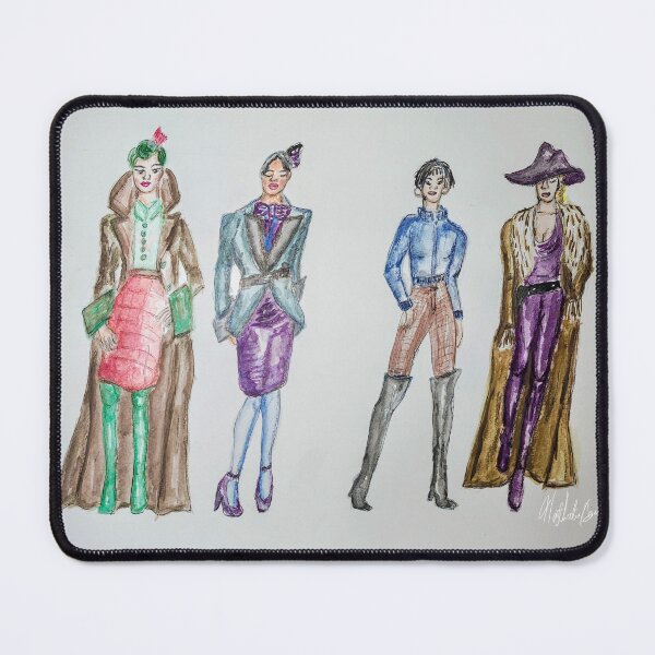 Item preview, Girlfriends: fashion illustrations designed and sold by natholegdesigns.