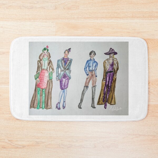 Item preview, Girlfriends: fashion illustrations designed and sold by natholegdesigns.
