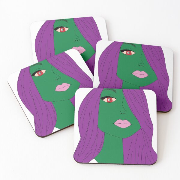 Item preview, Enchanting Green Witch with Purple Hair – Fantasy Art Illustration designed and sold by TheCutesyDoodle.