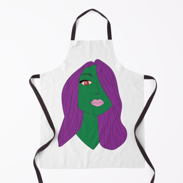 Item preview, Enchanting Green Witch with Purple Hair – Fantasy Art Illustration designed and sold by TheCutesyDoodle.