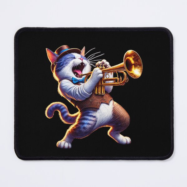 Item preview, Trumpet's Purr Resonates, Musician Cat designed and sold by Tiszert.