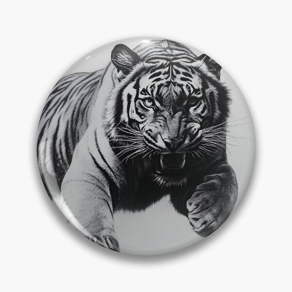 Item preview, Black and white Tiger pencil drawing designed and sold by Pencil-Art.